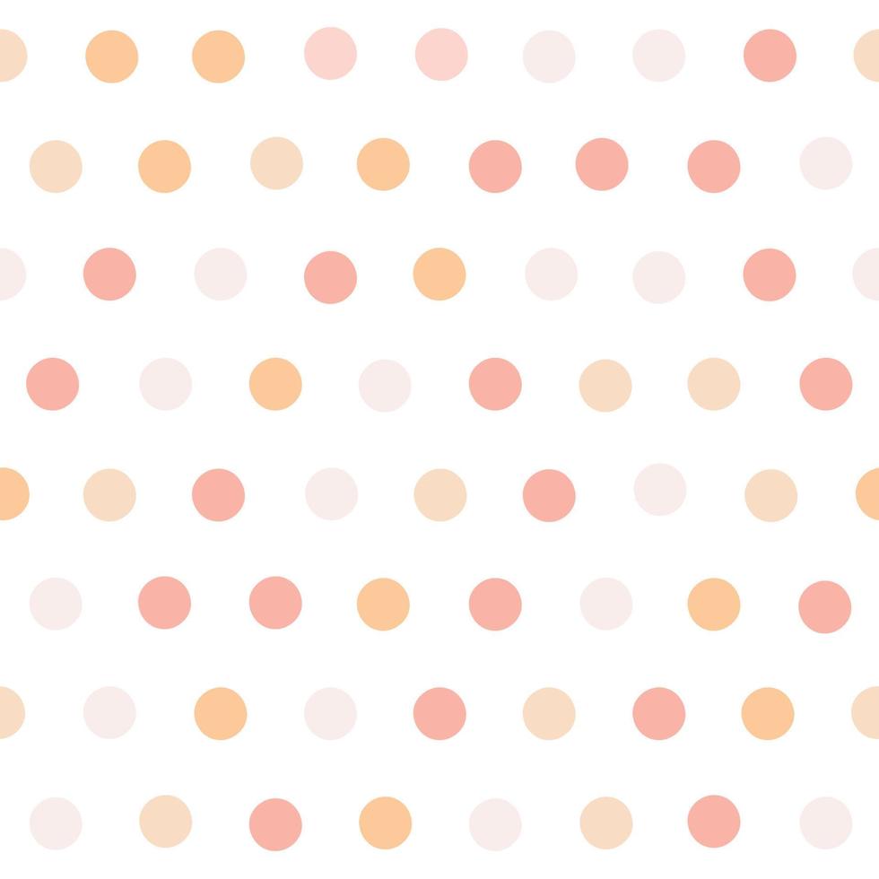 Light pink and yellow pastel polka dots , seamless pattern vector illustration.