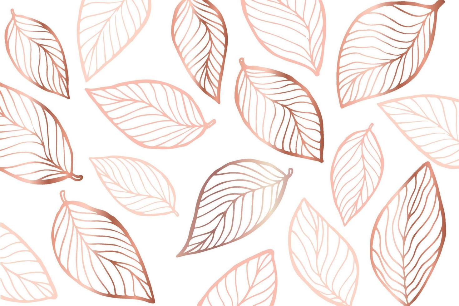 Metallic pink leaves background, vector illustration