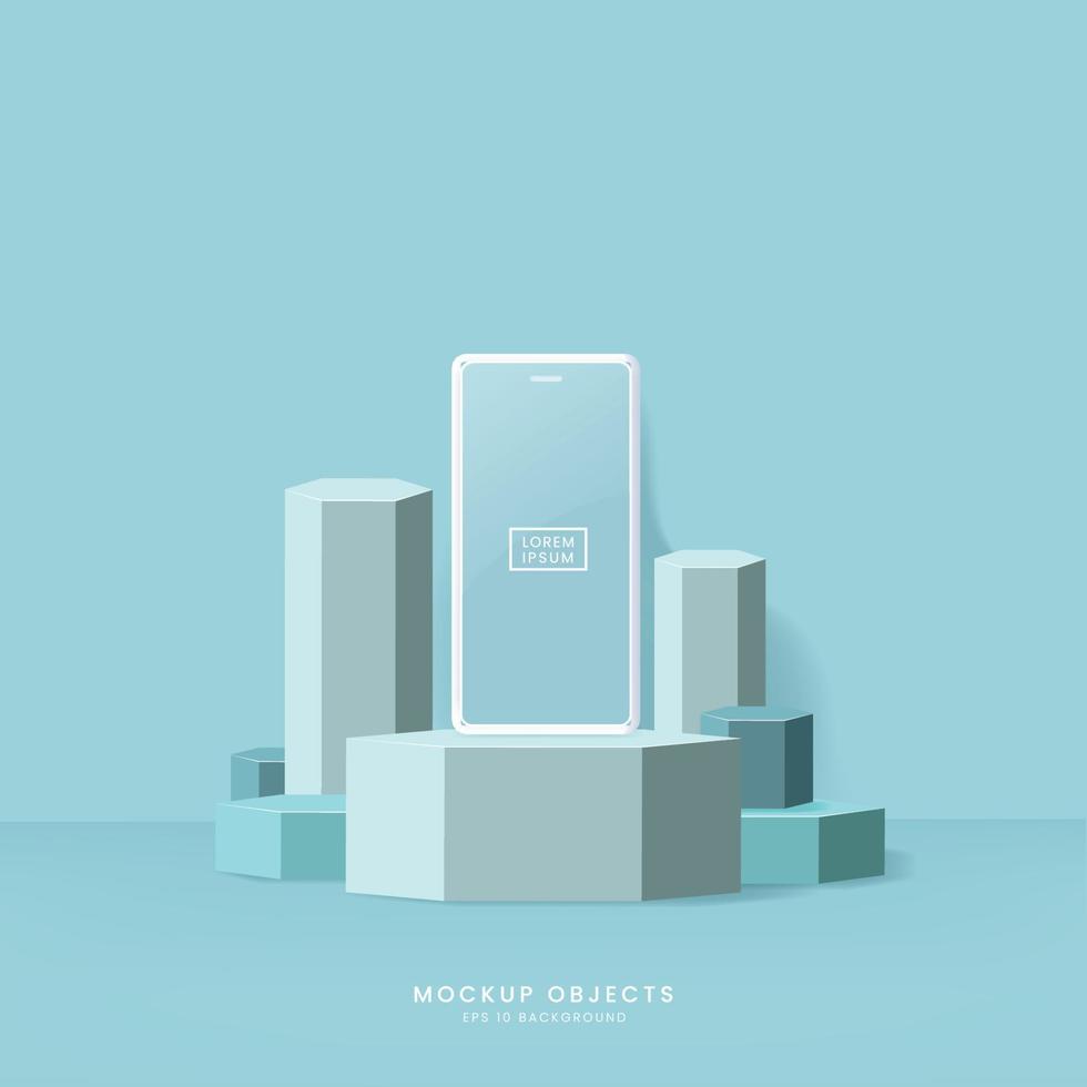 Pastel color mobile Mockup Background vector
