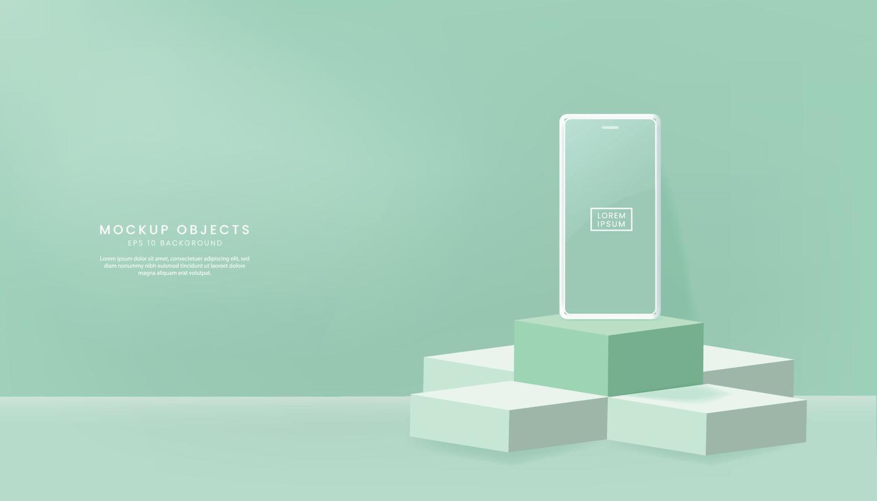 Pastel color mobile Mockup Background vector