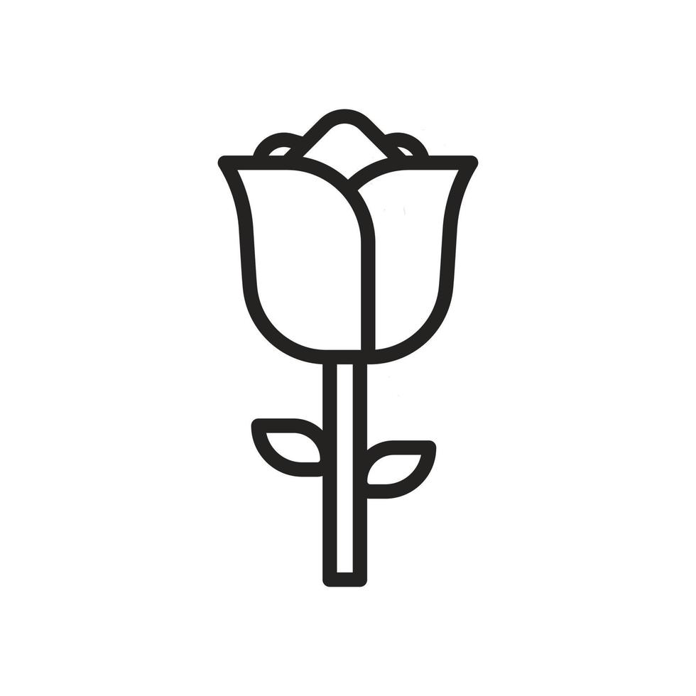 icono de ilustración de una rosa roja. vector