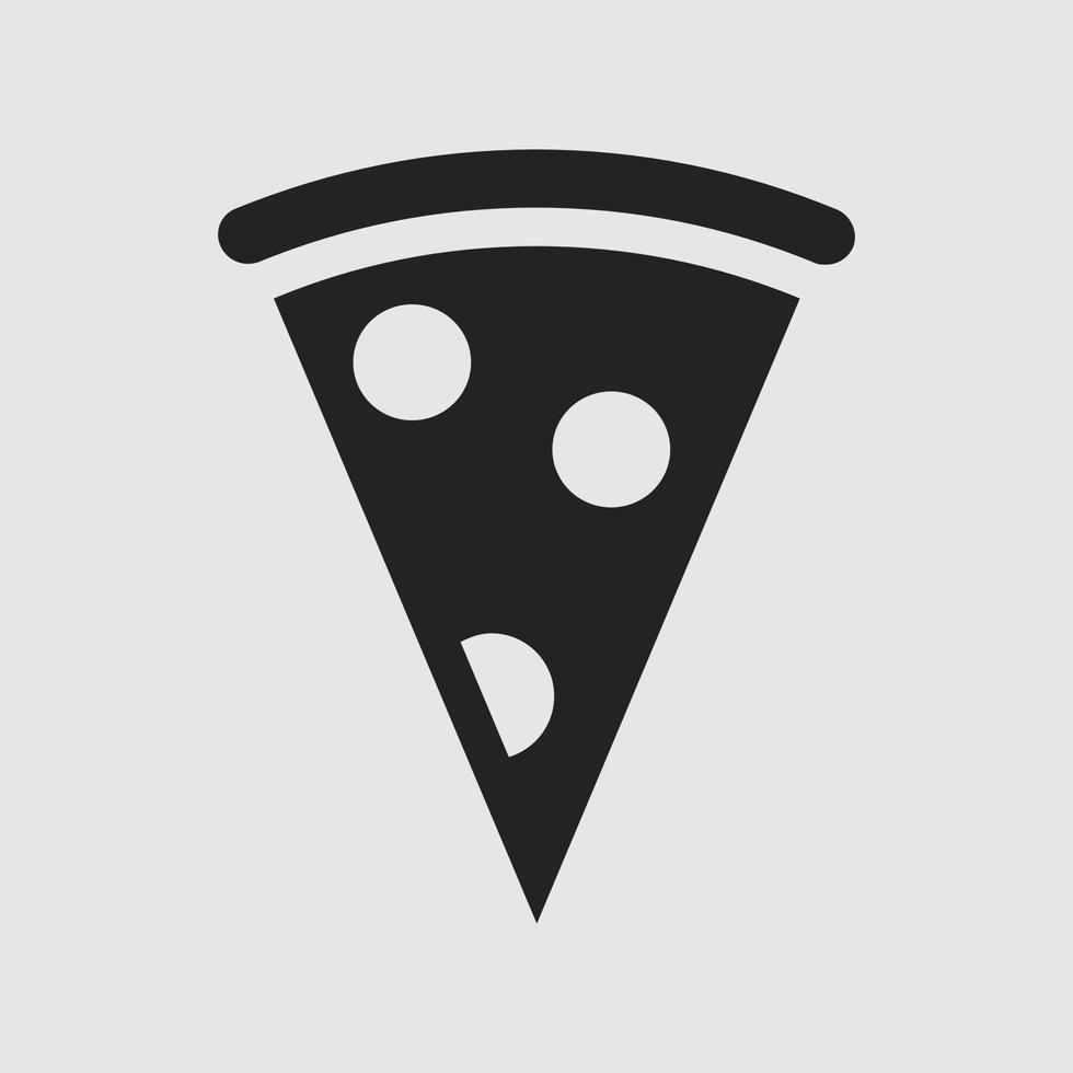 símbolo y signo, icono de rebanada de pizza, silueta. vector