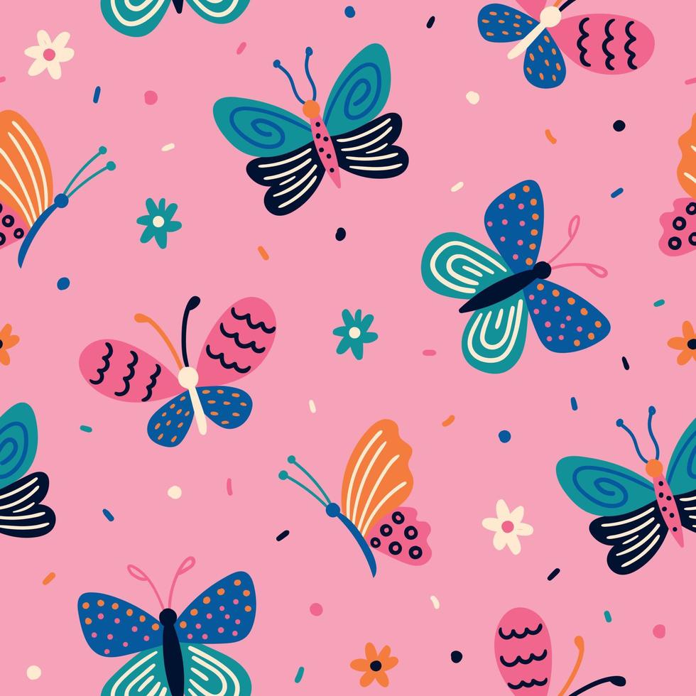 Butterflies pattern. Butteflies background. Butterfly seamless pattern vector