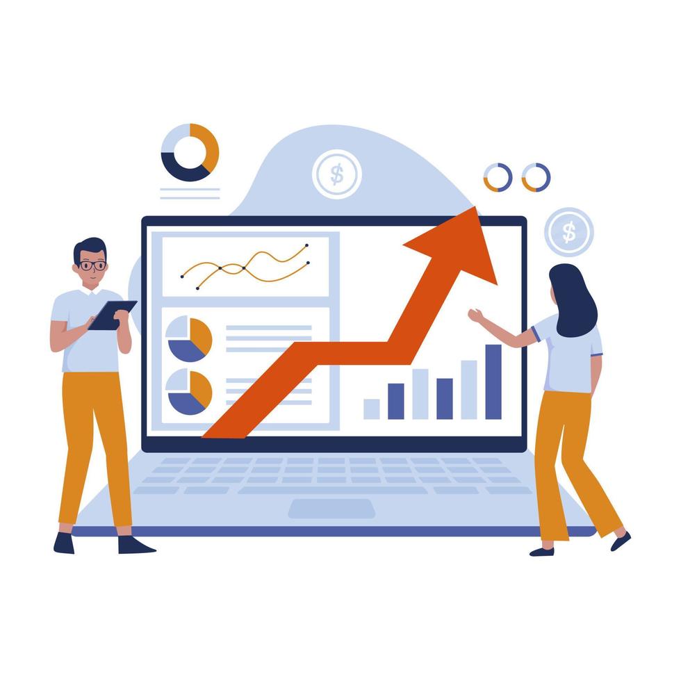 Business growth success illustration design concept vector