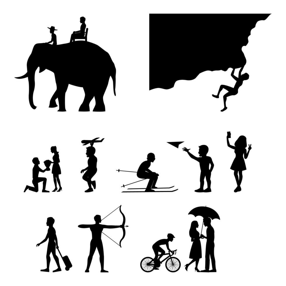 silhouette design of people activity vector