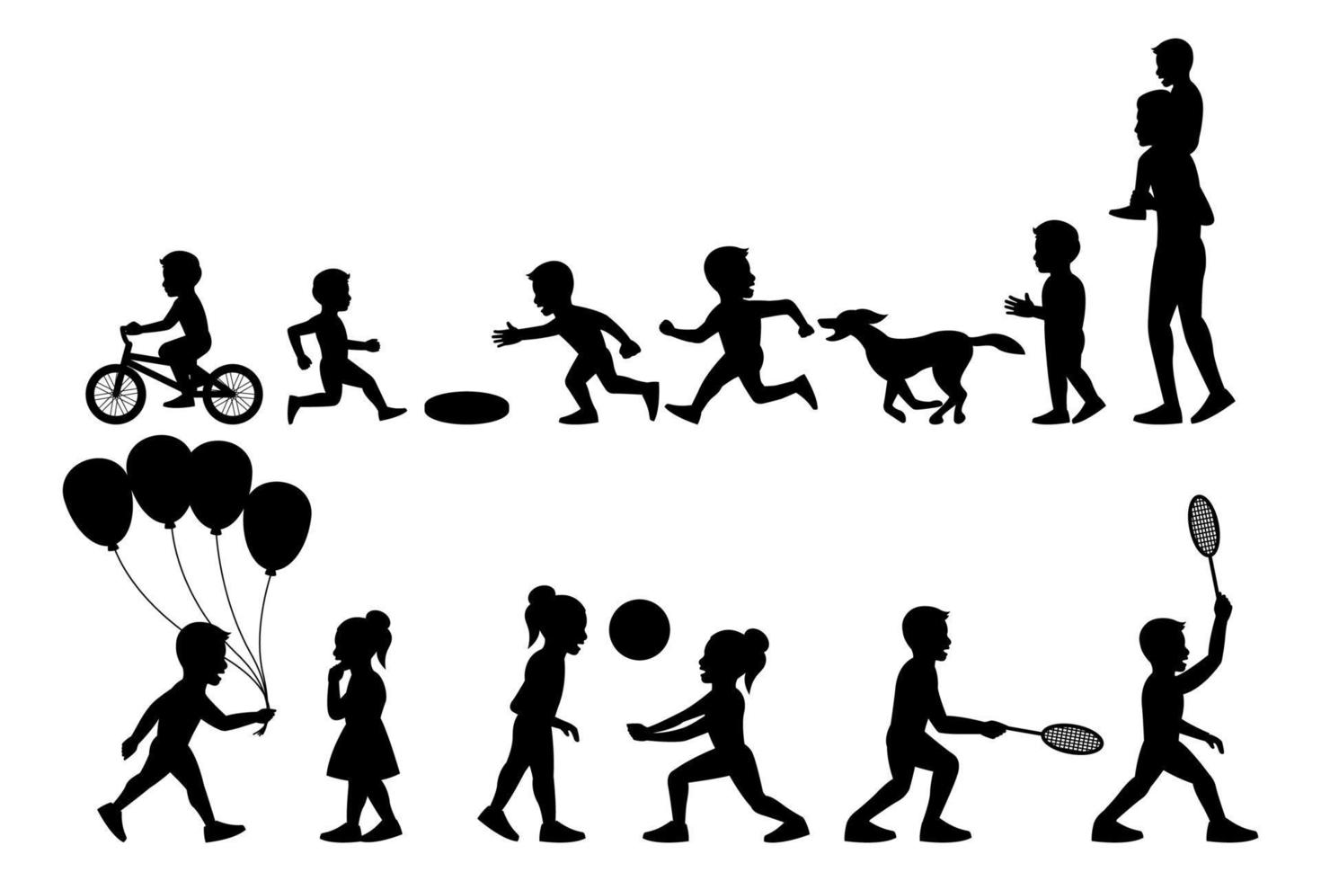 set of silhouette design of people activity vector