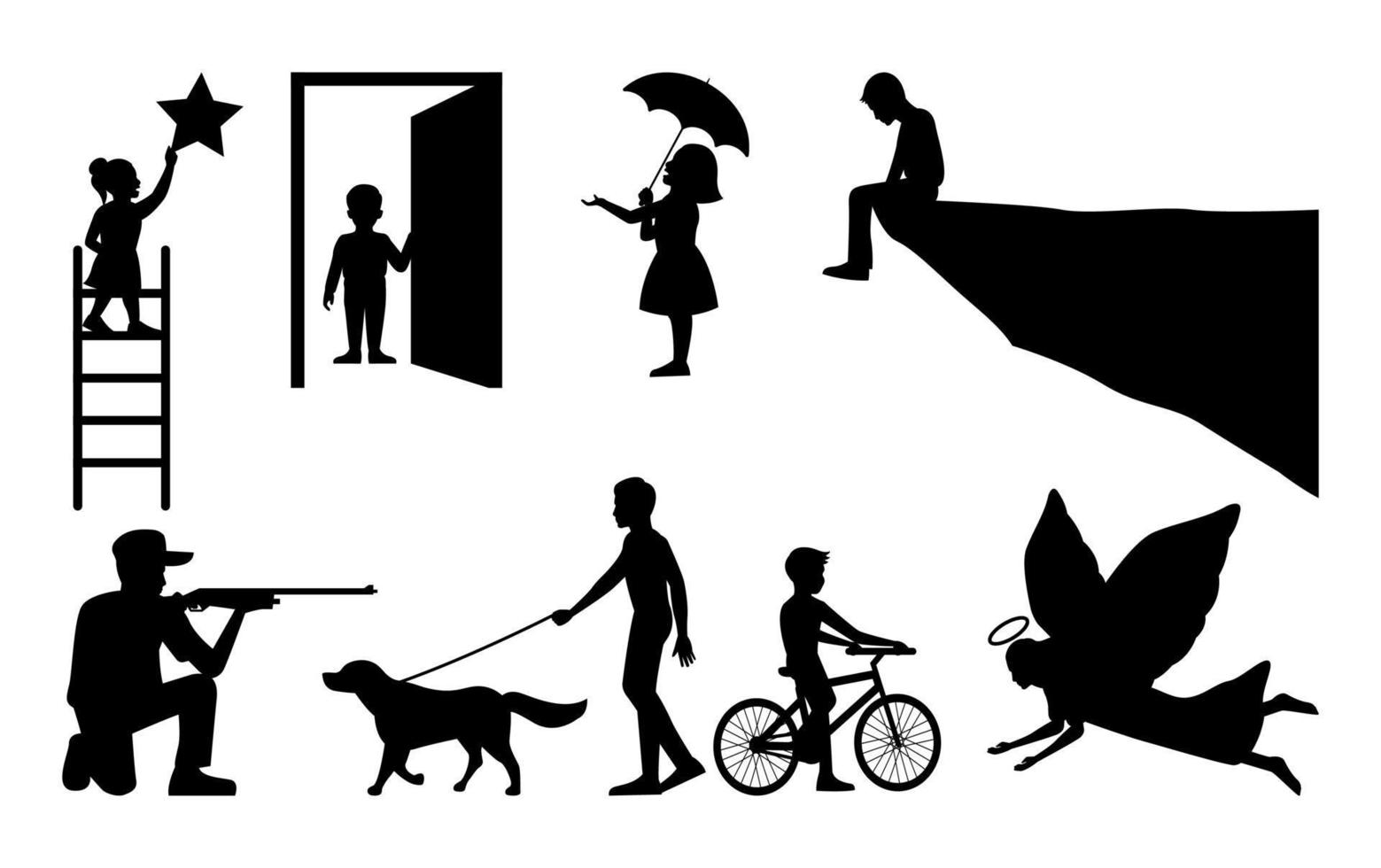 silhouette design of people activity vector
