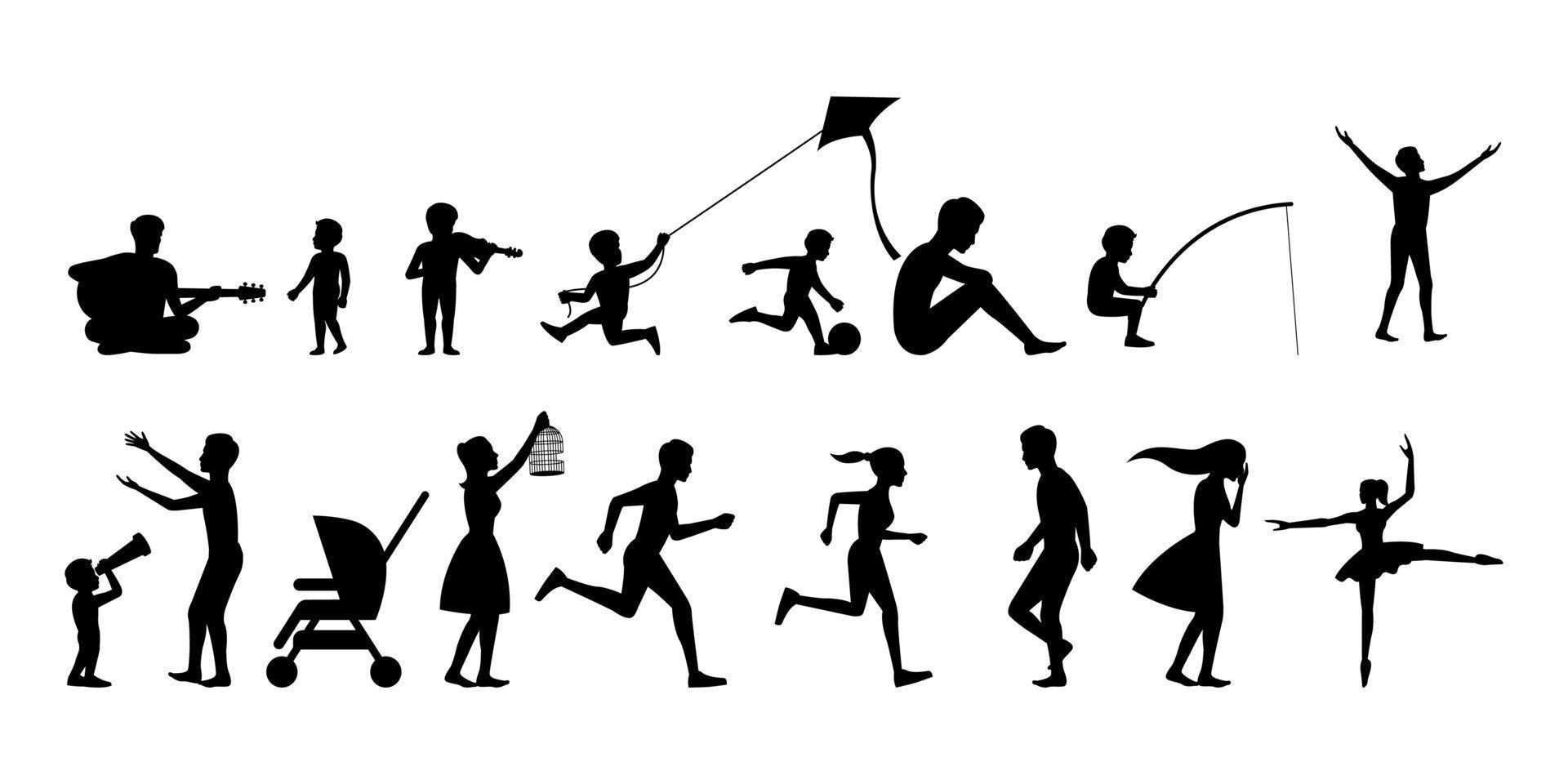 silhouette design of people activity vector