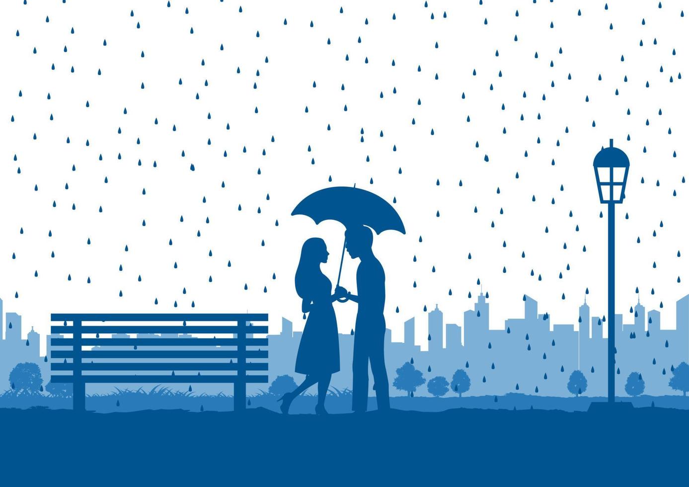 Silhouette of activities of people in park man and woman vector