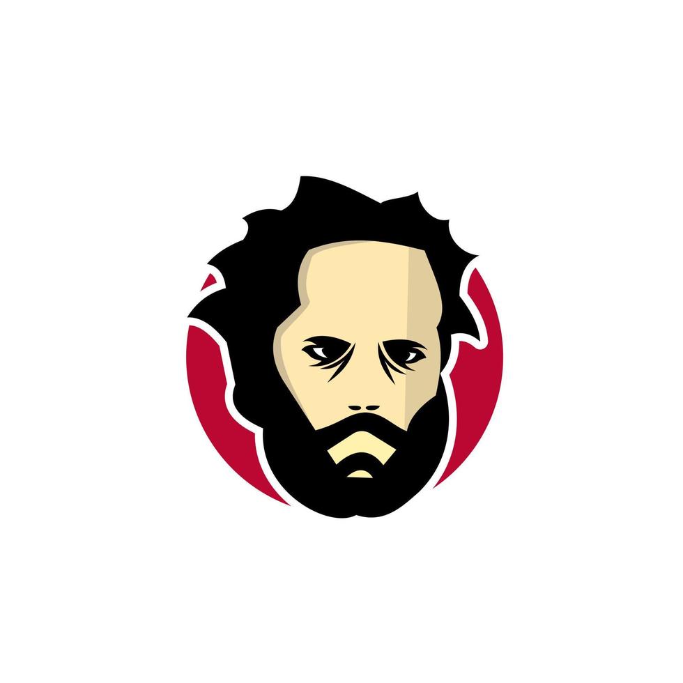 Face beard man Icon vector