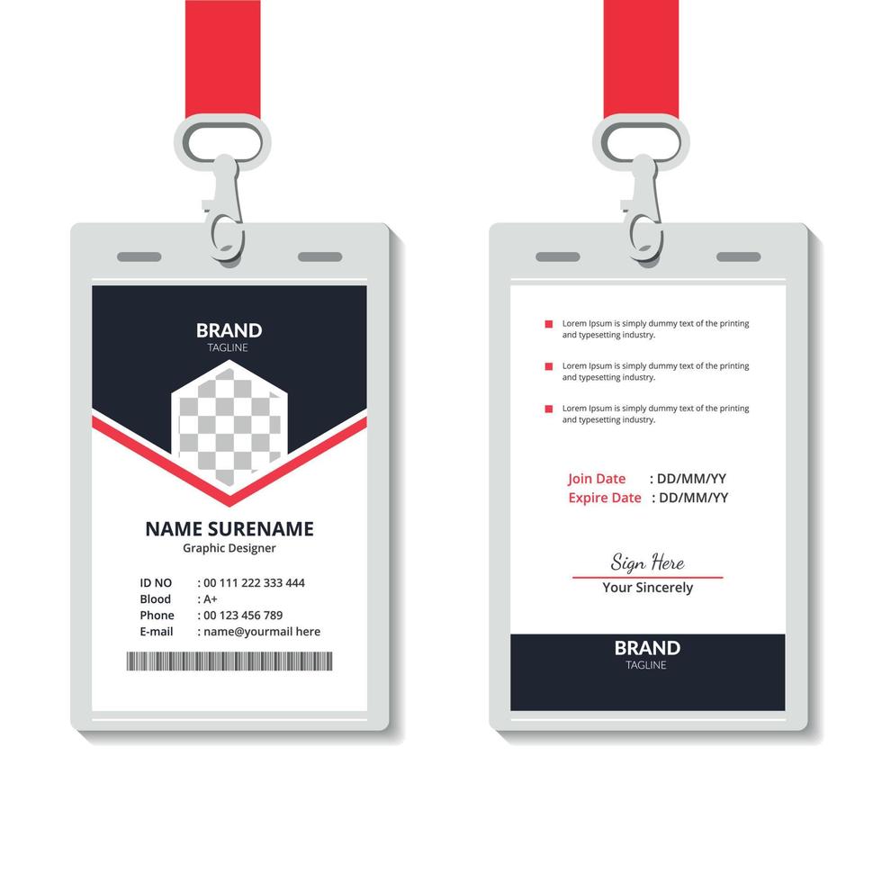 MODERN AND CLEAN BUSINESS ID CARD TEMPLATE VECTOR