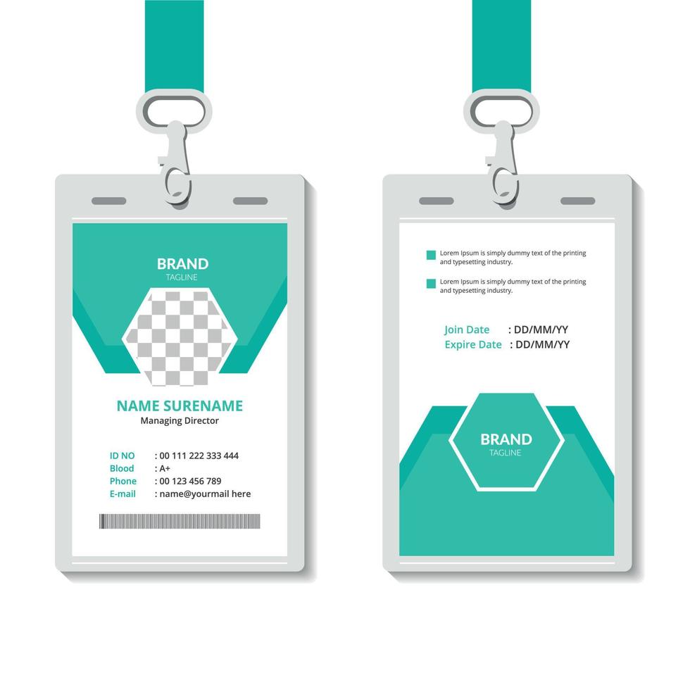 CLEAN ID CARDS TEMPLATE ABSTRACT STYLE VECTOR