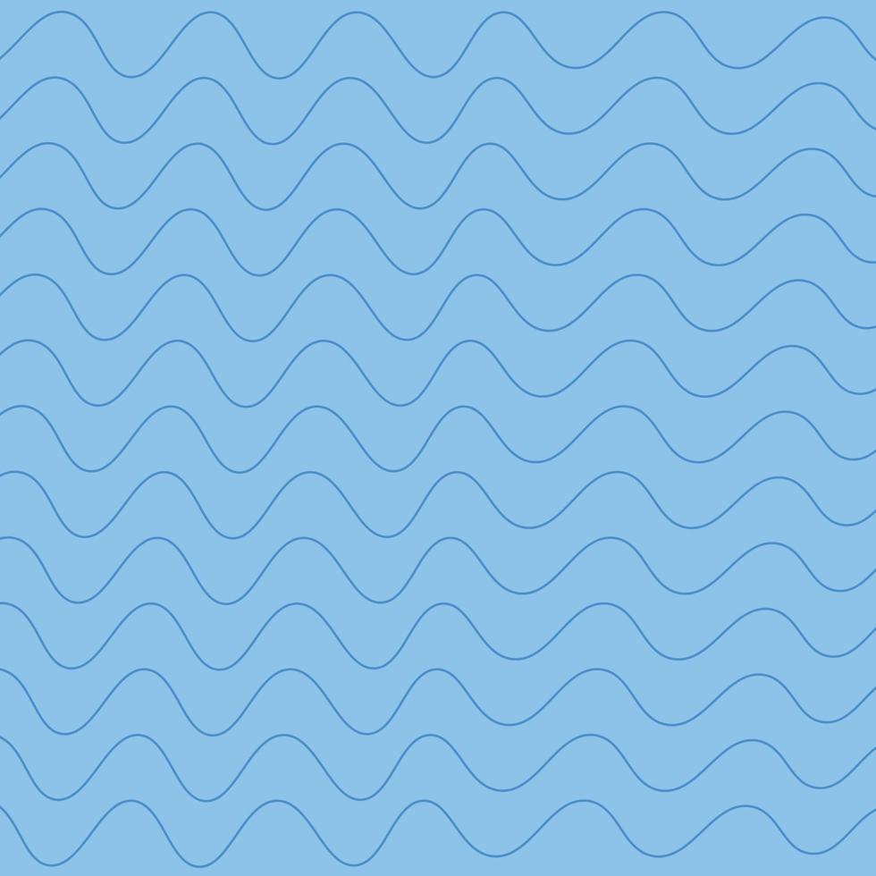 Blue background with hand drawn wavy lines, flat vector
