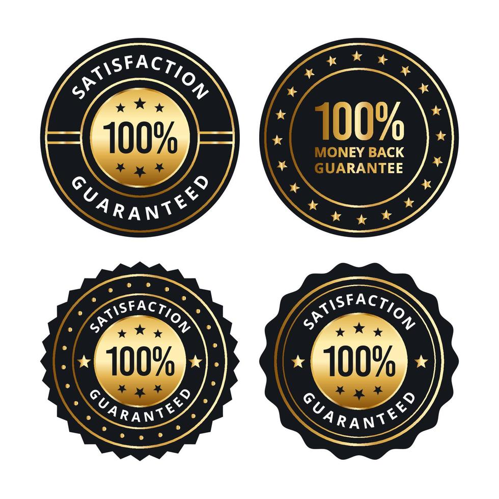 Satisfaction guaranteed badge vector design set