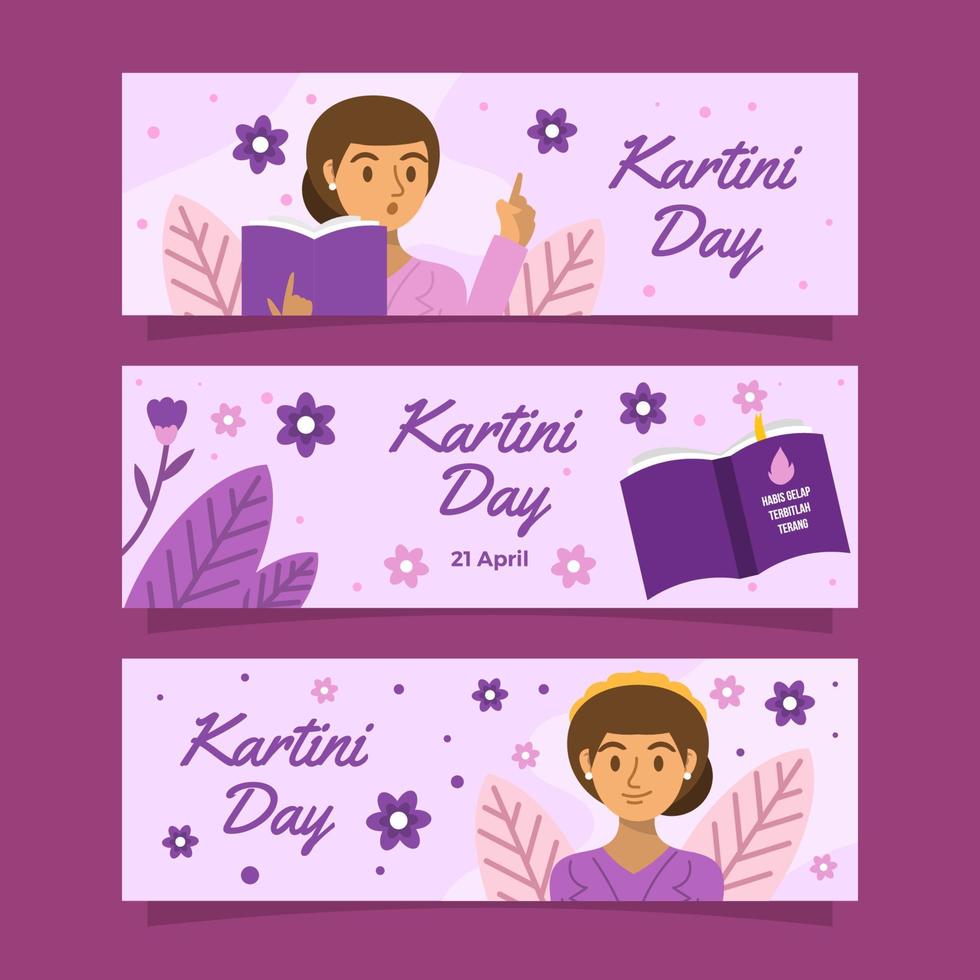 Kartini Day Festivity Banner Collection vector