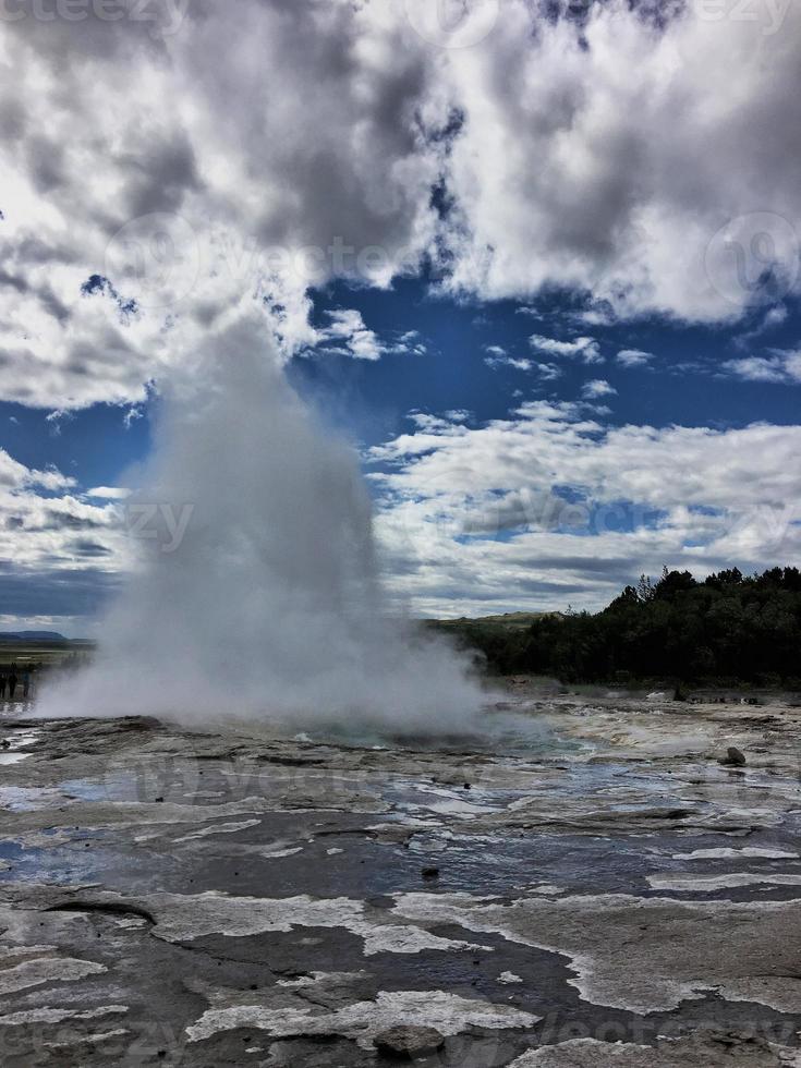 A view of a Geyser in Iceland photo