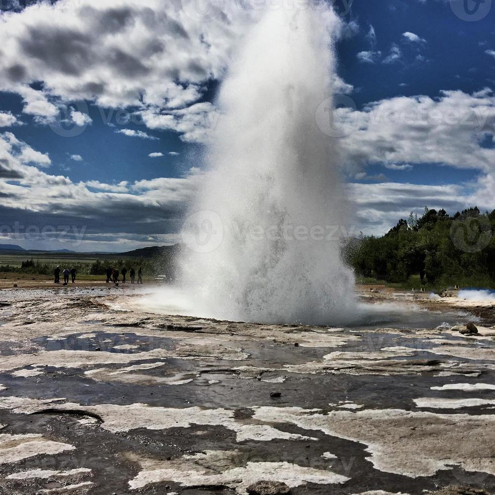 A view of a Geyser in Iceland photo