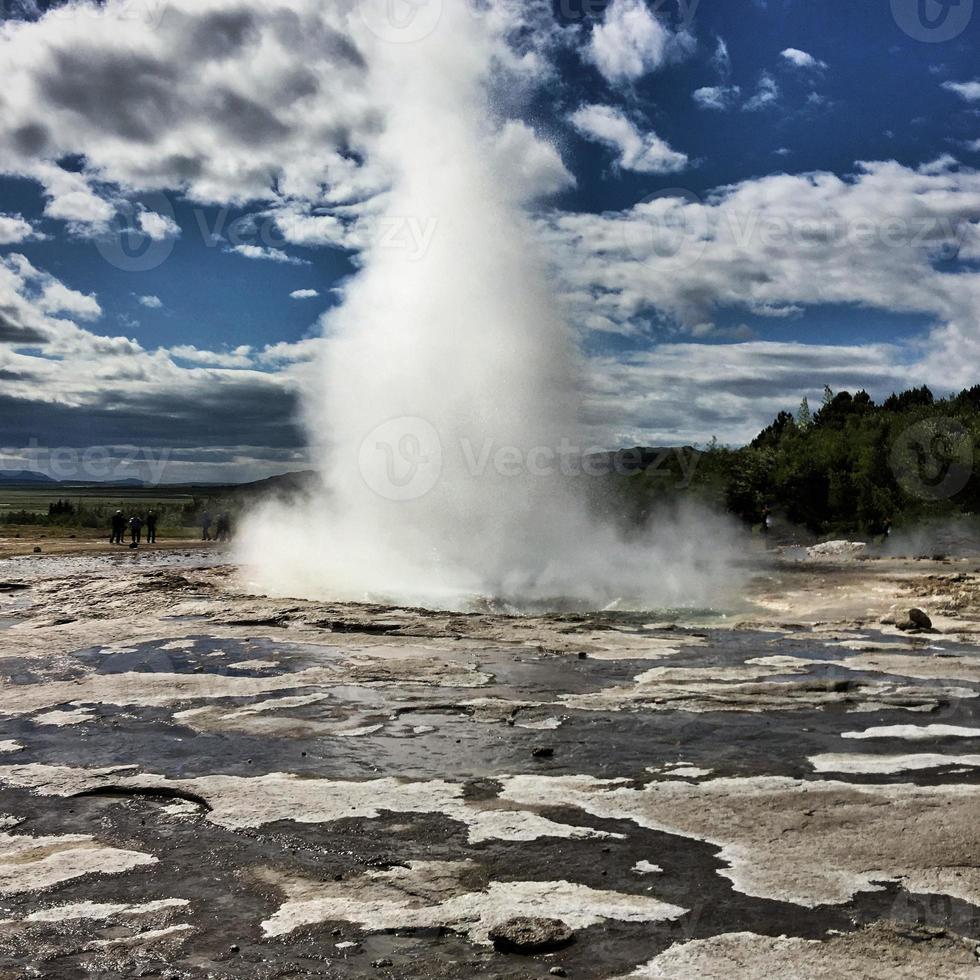 A view of a Geyser in Iceland photo