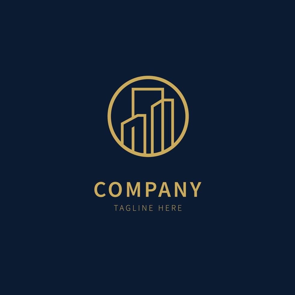 Minimalist logo real estate, building, apartment, palace, architecture logo vector