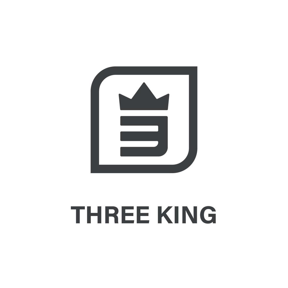 Crown of 3 King Logo Template Design vector