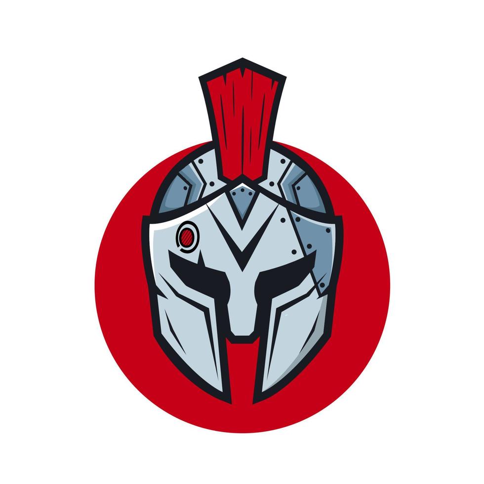 ilustración de logotipo espartano con robot cyborg vector