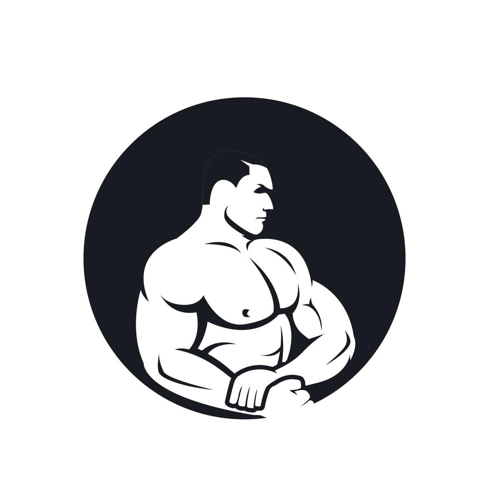 bodybuilder logo vector illustration