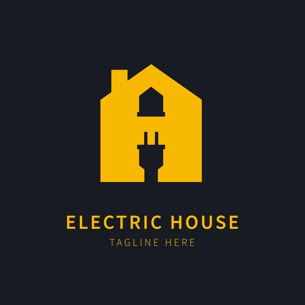 diseño plano simple del logotipo de la casa eléctrica vector