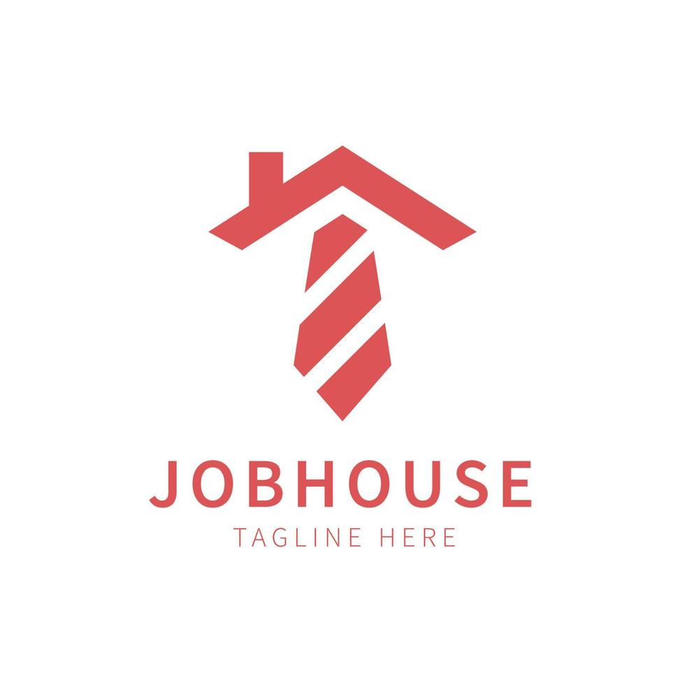 job house logo illustration house with tie symbol vector