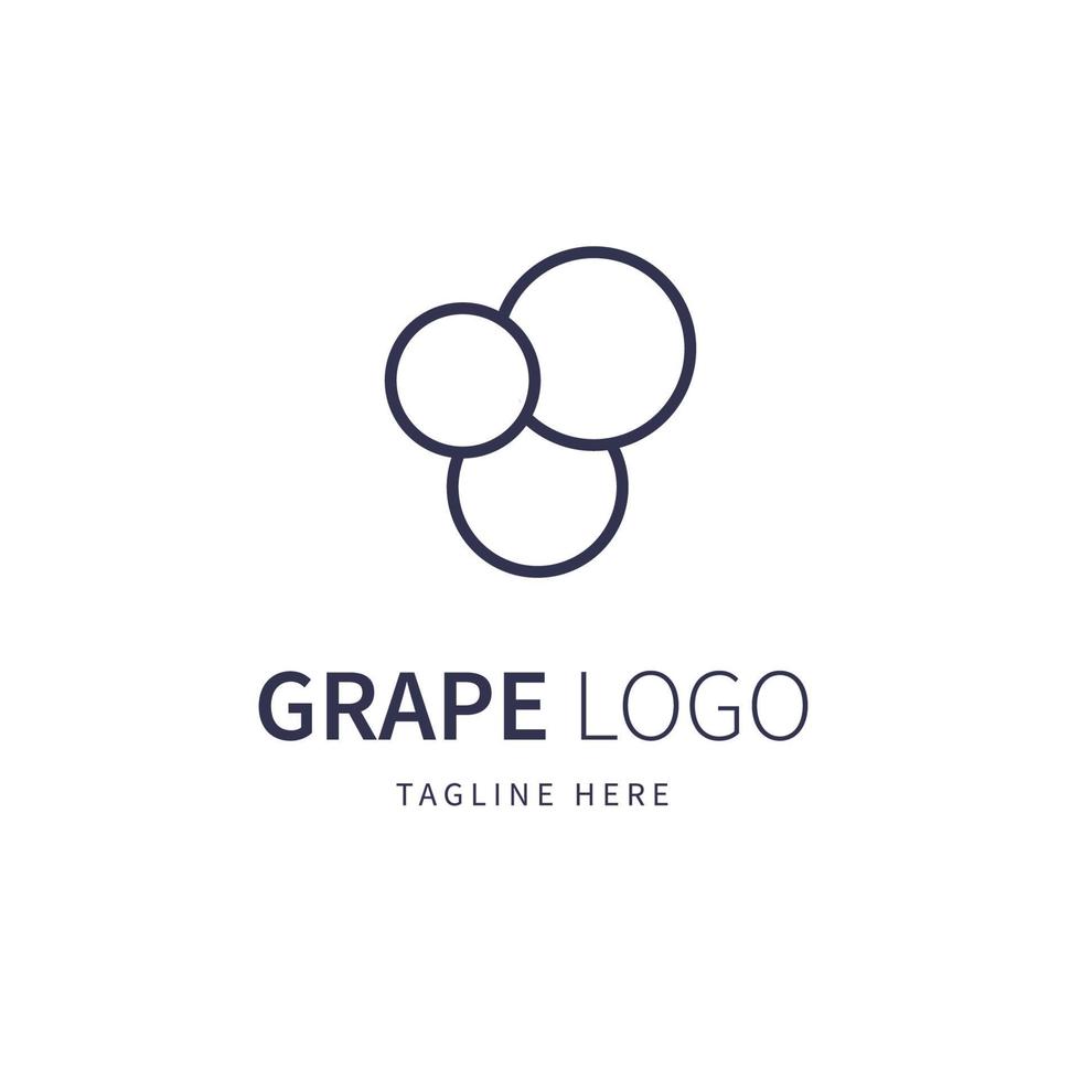 Grape minimalist Logo luxury simple with Gaya line art monoline vector