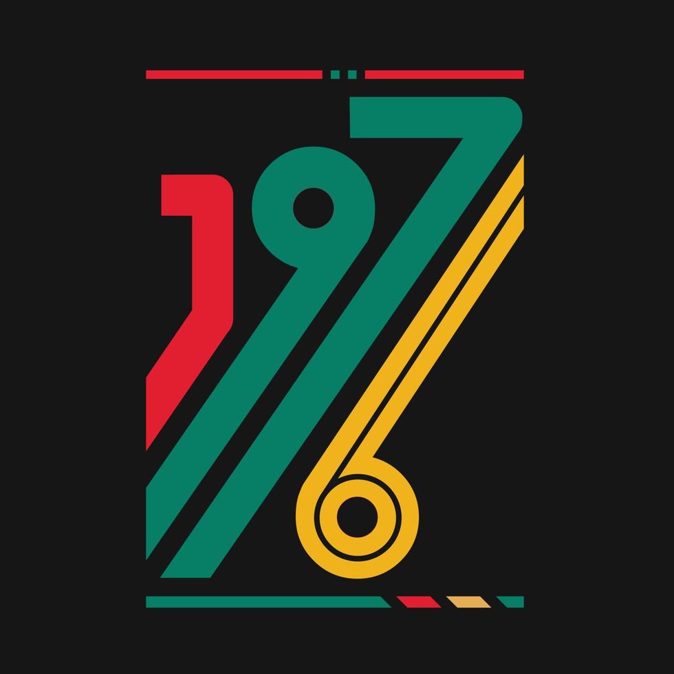 vector retro de la vendimia de 1976. diseño de camiseta