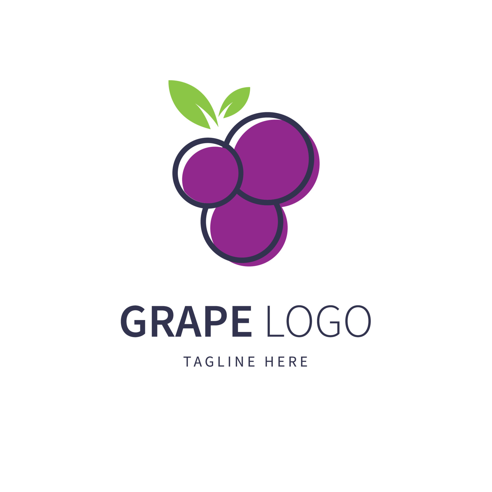 Grape Simple logo with clean beautiful round shape 7459358 Vector Art