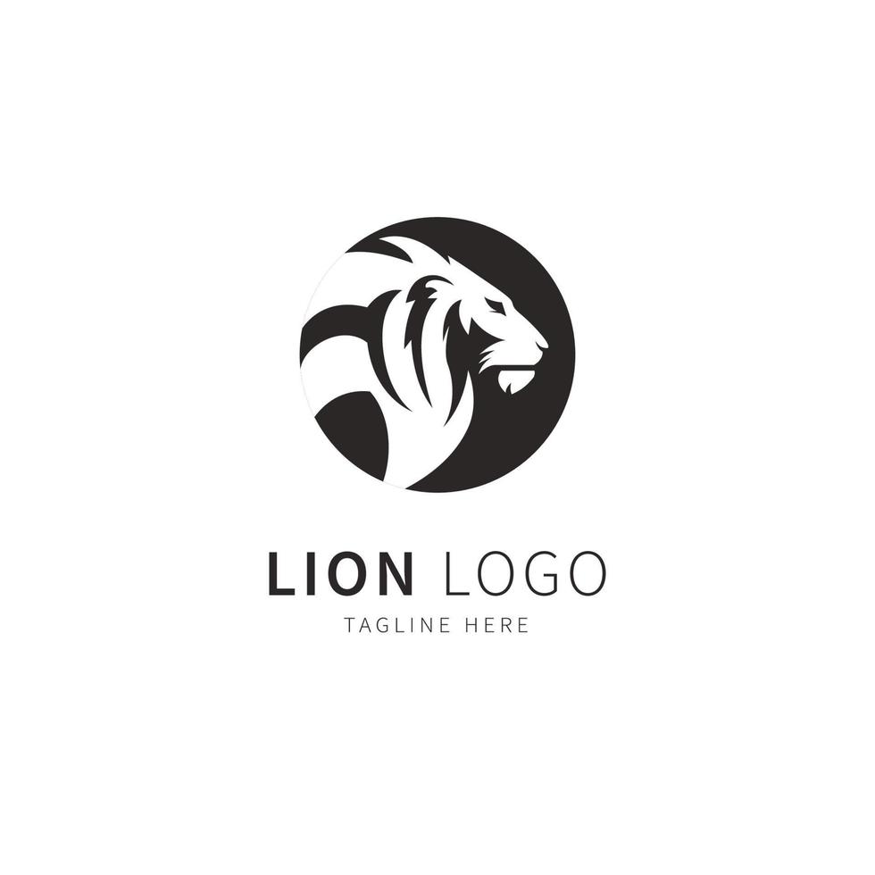 lion logo with strong, wise, and confident face concept vector