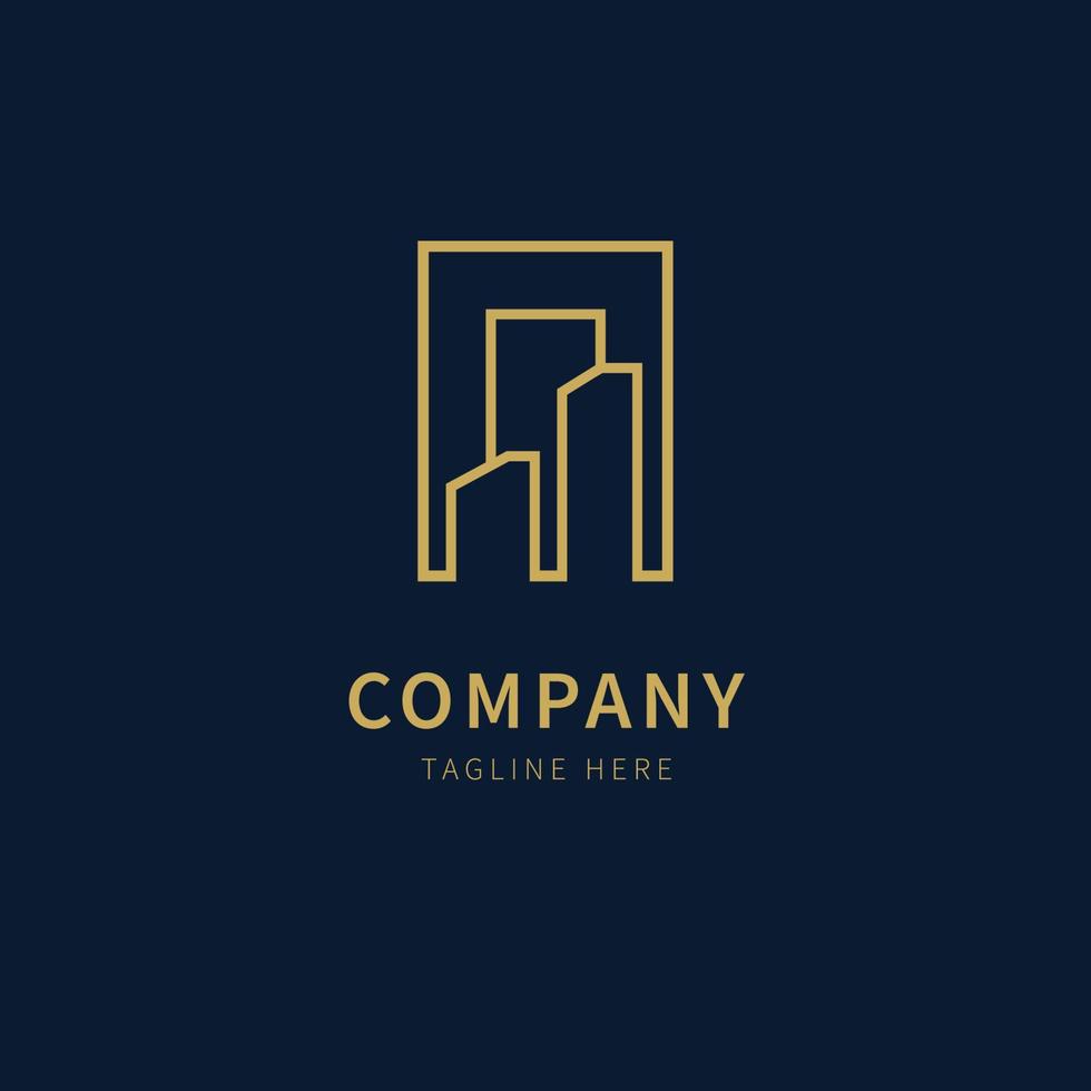 Minimalist logo real estate, building, apartment, palace, architecture logo vector