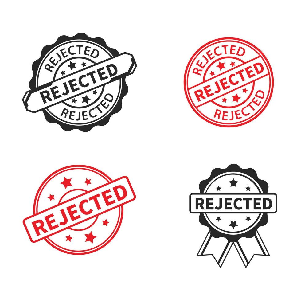 Rejected stamp grunge set collection. sign with modern design vector