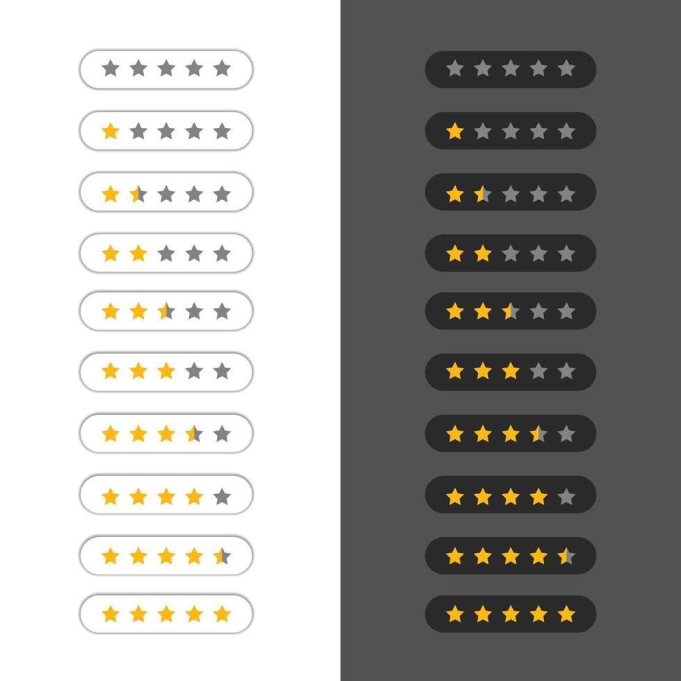 star rating symbol set collection vector