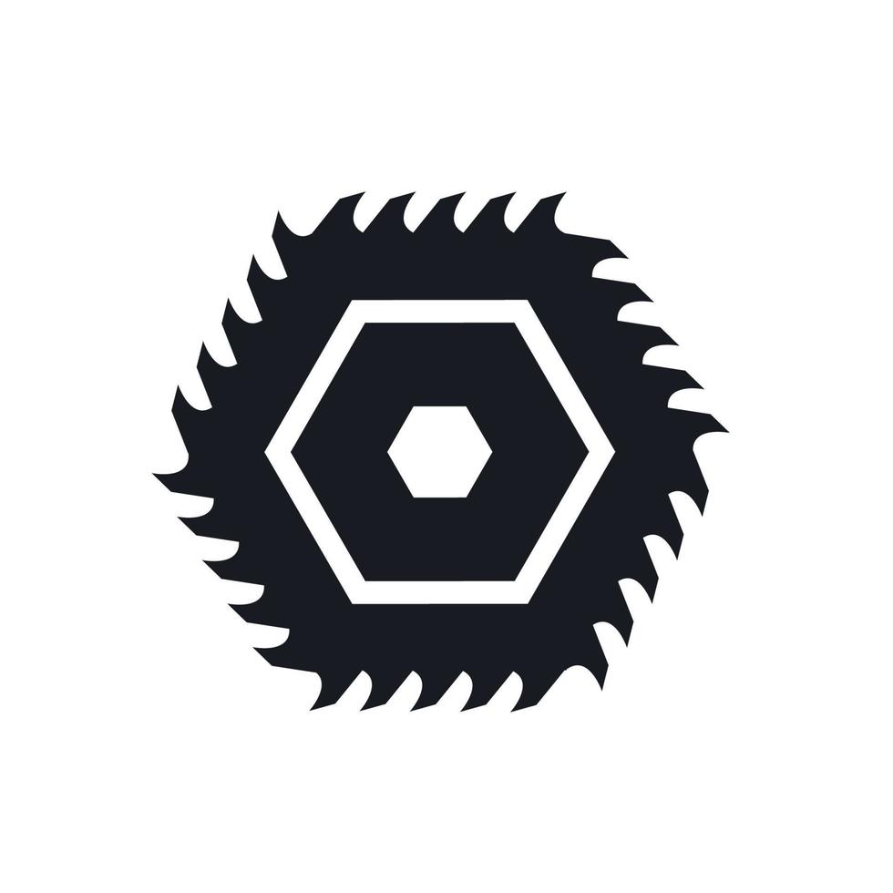 saw illustration with hexagon shape vector