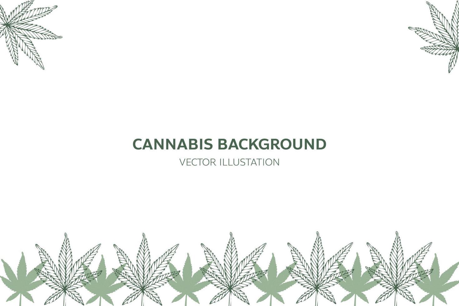 Cannabis green leaves on white background, vector illustration.