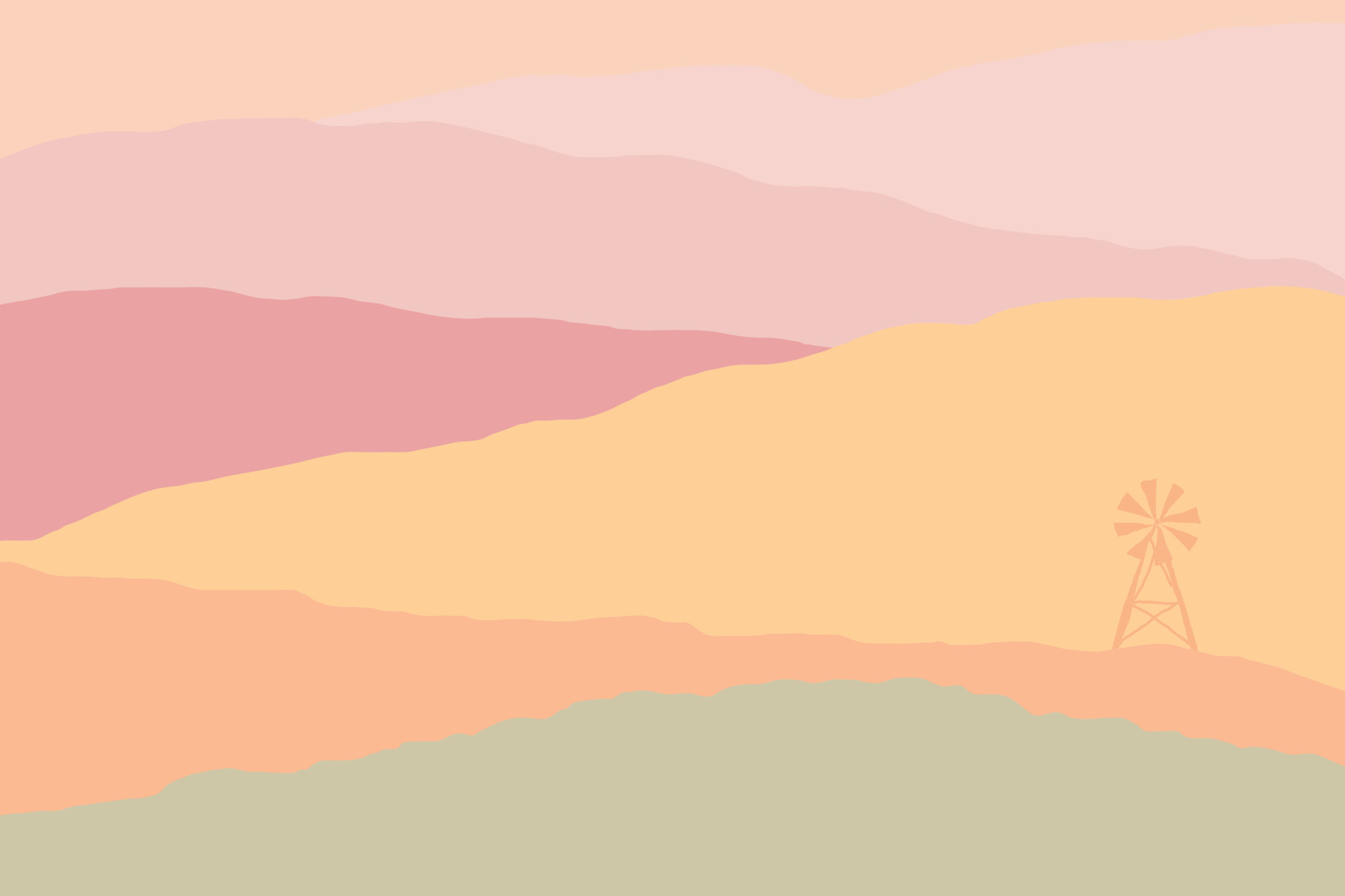 Warm pastel color background with windmill. 7459451 Vector Art at Vecteezy