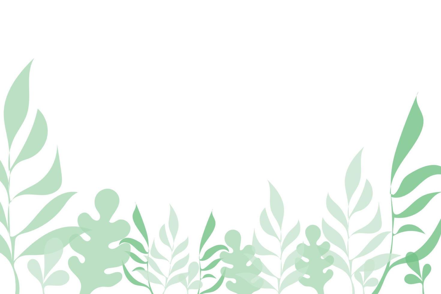 Mint green leaves background, vector illustration.