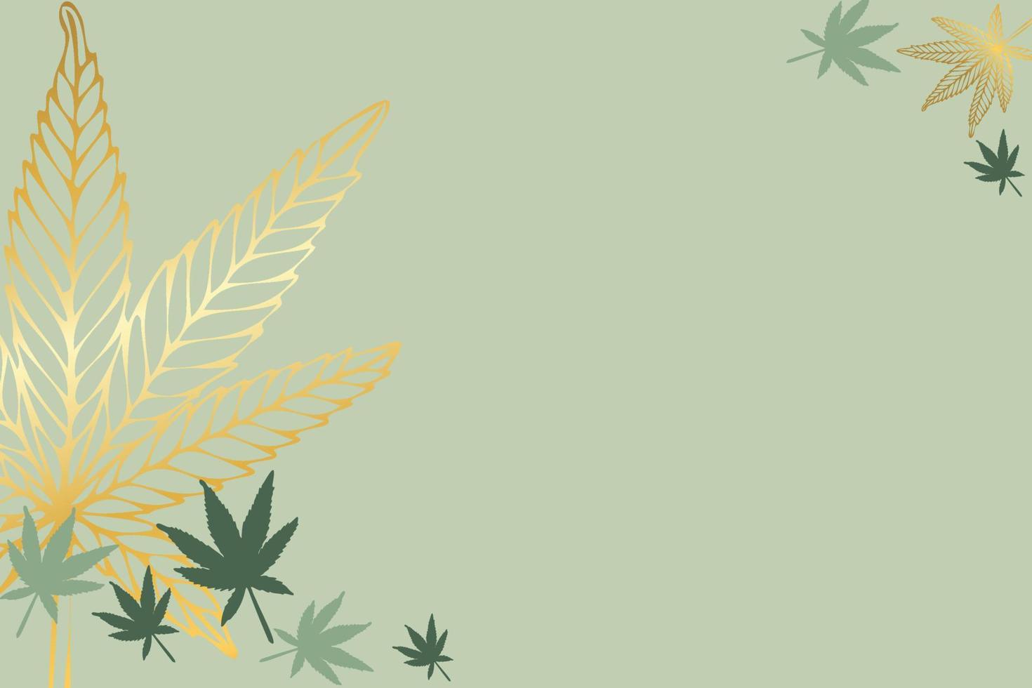 Cannabis green leaves on white background, vector illustration.