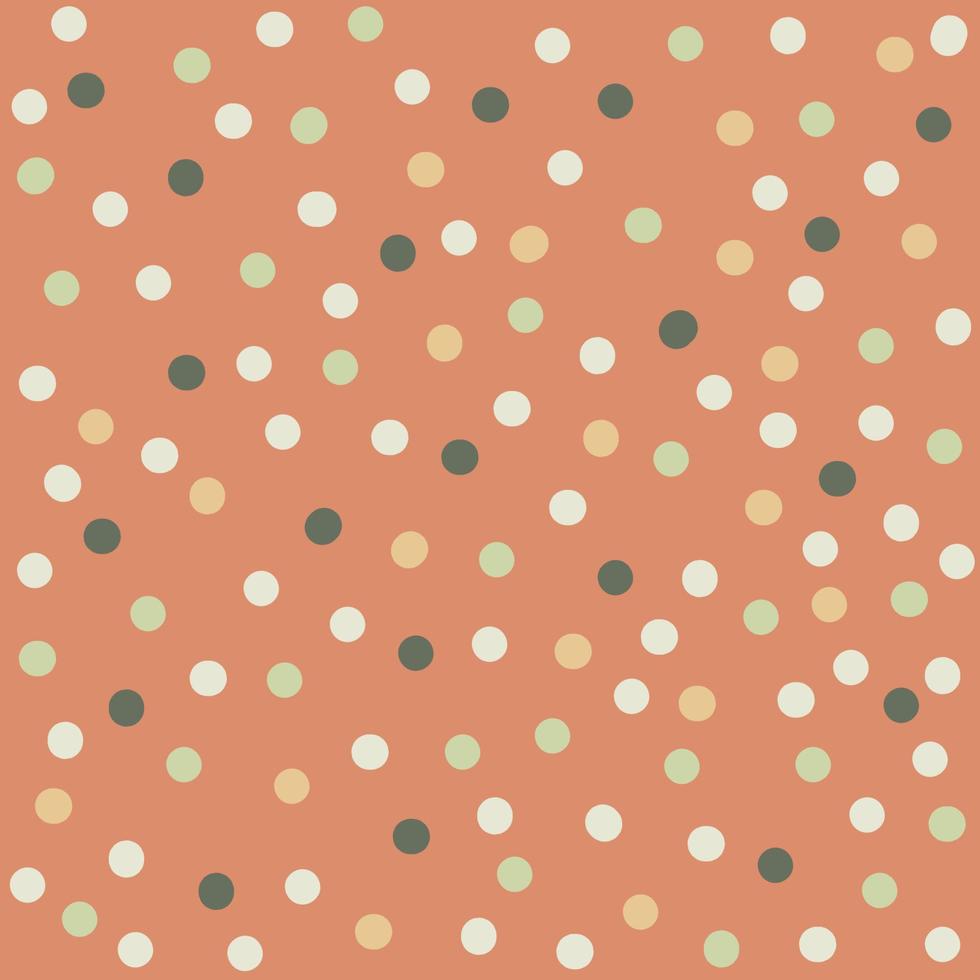 Dots art seamless pattern. Orange green dots vector illustration.