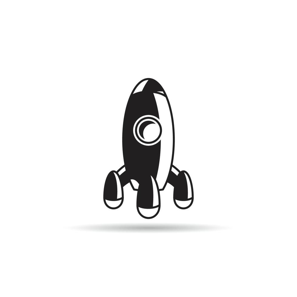 cartoon rocket icon vector