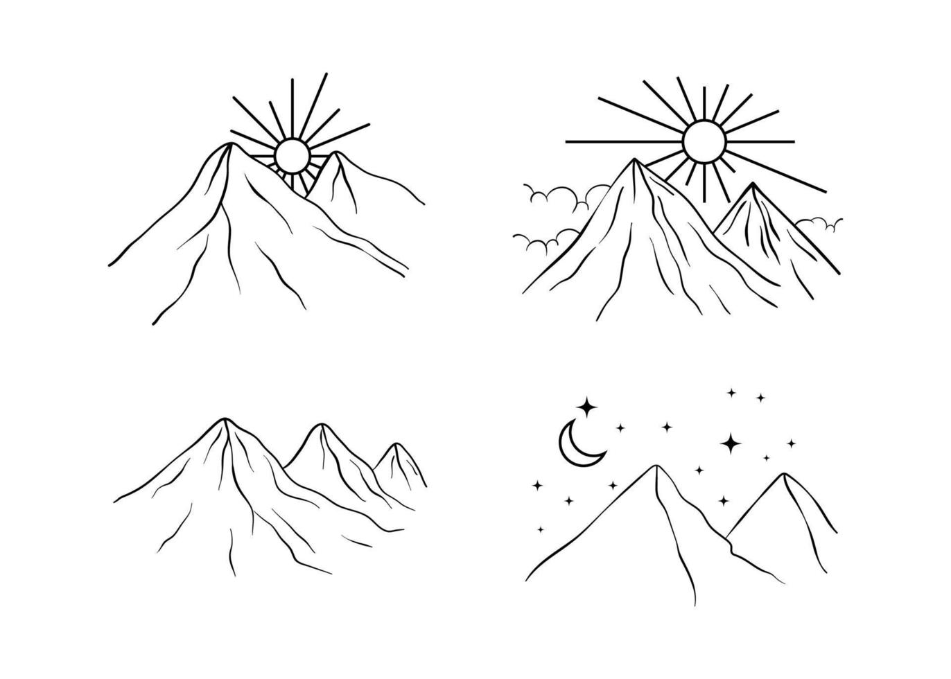 Mountain outline icon design ilustration template vector