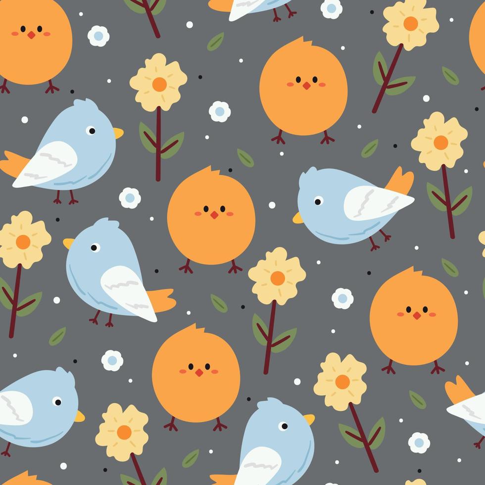 seamless pattern cartoon chick and bird. for kids wallpaper, fabric print, gift wrapping paper vector