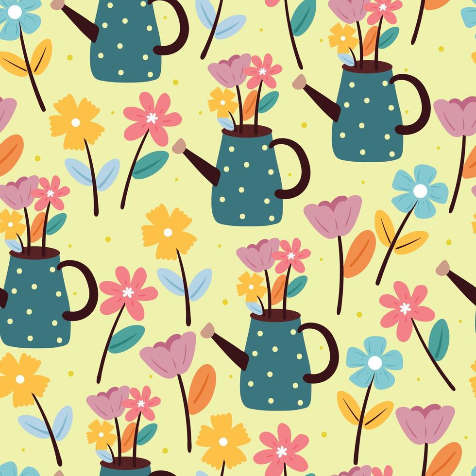 seamless pattern flower and leaves. botanical wallpaper for fabric print, textile vector