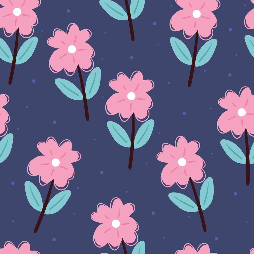 seamless pattern flower and leaves. botanical wallpaper for fabric print, textile vector