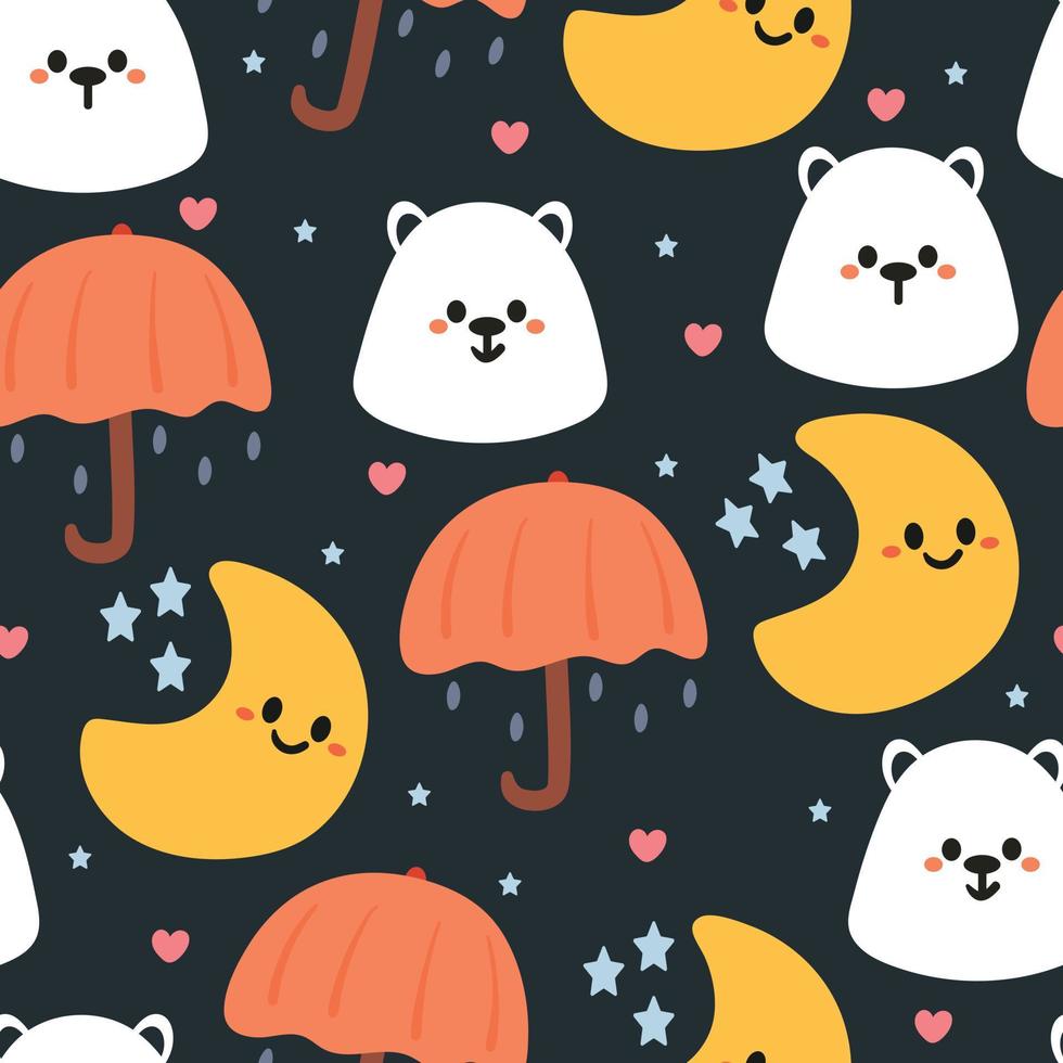 seamless pattern cartoon bear. for kids wallpaper, fabric print, gift wrapping paper vector