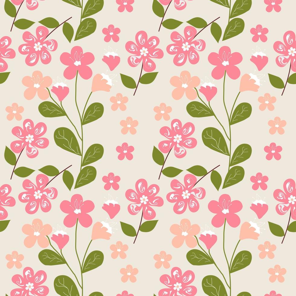 Seamless Pattern With Floral Motifs able to print for cloths, tablecloths, blanket, shirts, dresses, posters, papers. vector