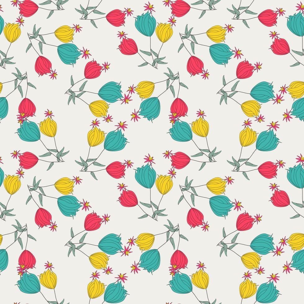 Seamless Pattern With Floral Motifs able to print for cloths, tablecloths, blanket, shirts, dresses, posters, papers. vector