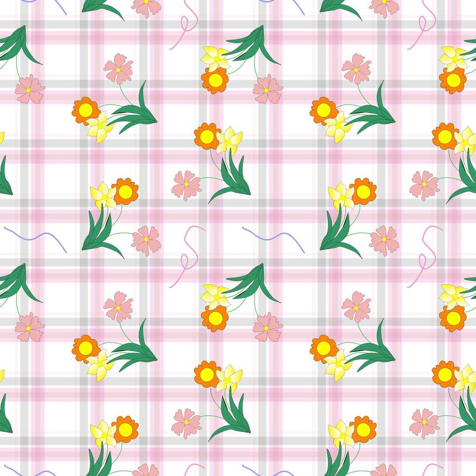 Seamless Pattern With Floral Motifs able to print for cloths, tablecloths, blanket, shirts, dresses, posters, papers. vector